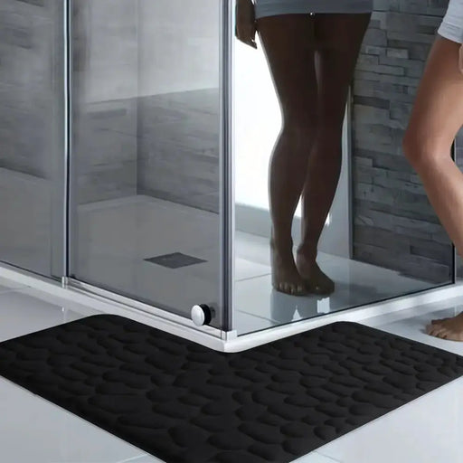L-Shaped Embossed Bathroom Mat – Thick, Absorbent, Non-Slip (5 colours available) – view 2