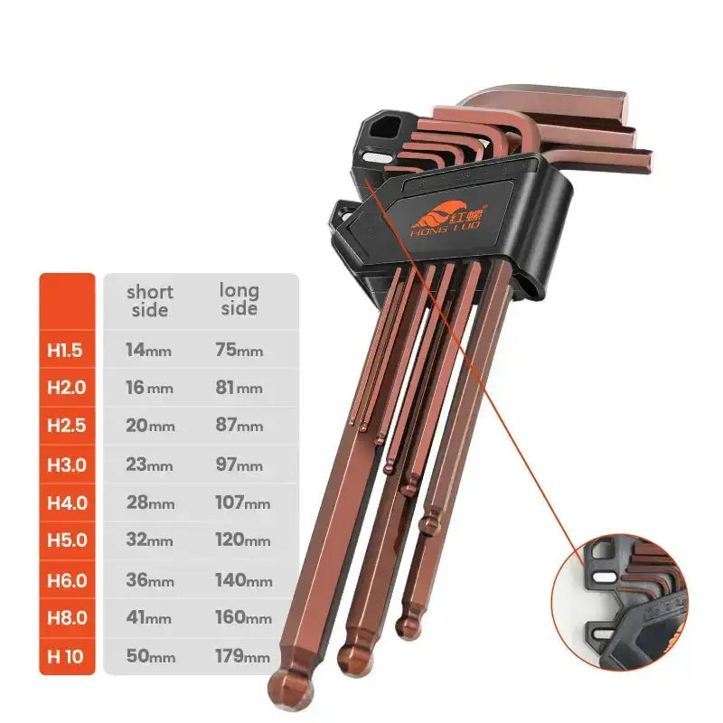 L-Type Hex Wrench Set (9Pcs) (7 types available) by Habicare