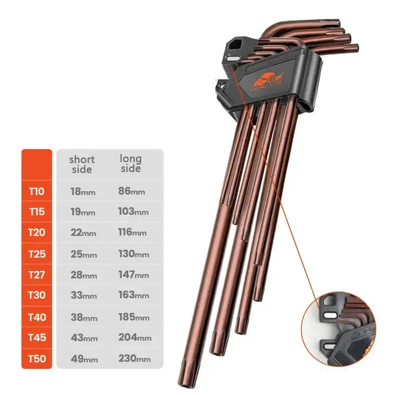 L-Type Hex Wrench Set (9Pcs) (7 types available) by Habicare