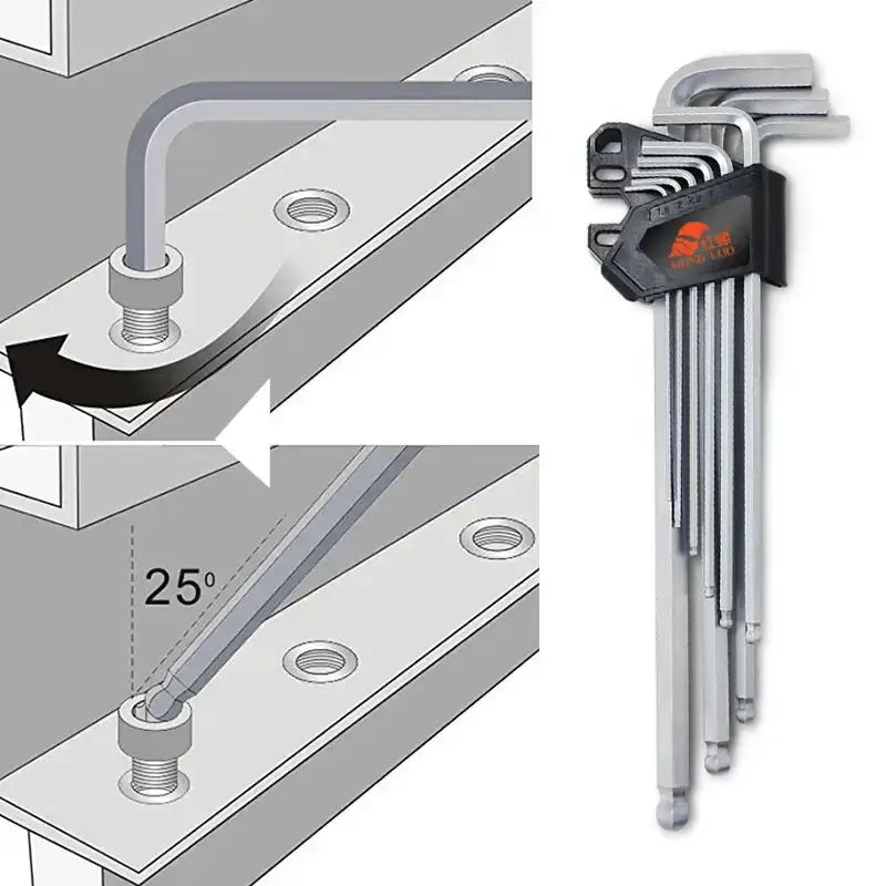 L-Type Hex Wrench Set (9Pcs) (7 types available) by Habicare