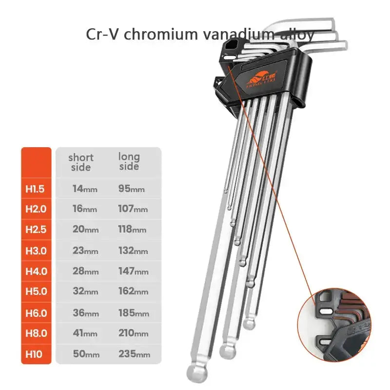 L-Type Hex Wrench Set (9Pcs) (7 types available) by Habicare
