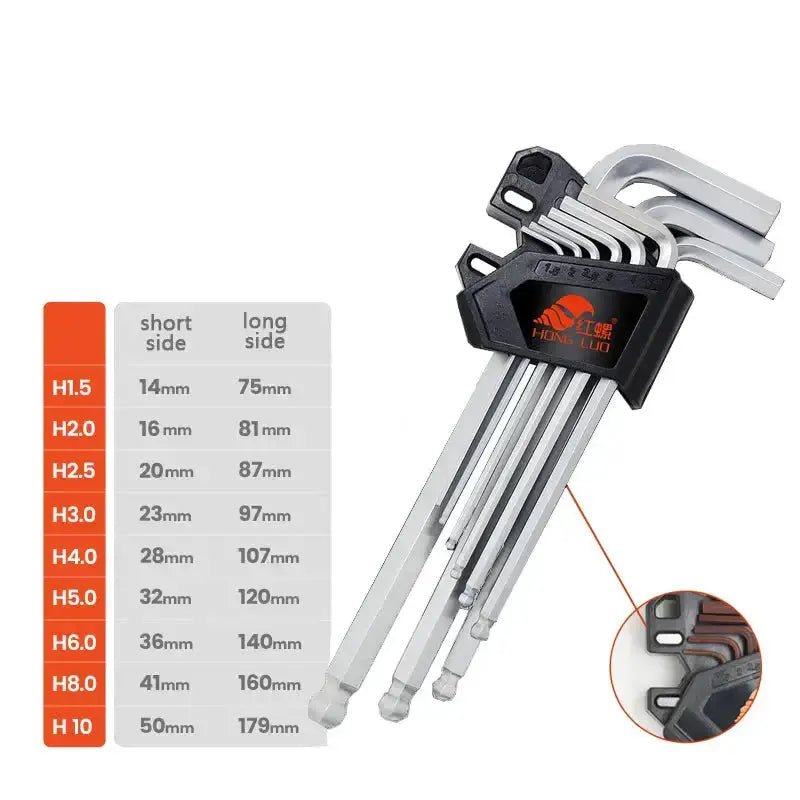 L-Type Hex Wrench Set (9Pcs) (7 types available) by Habicare