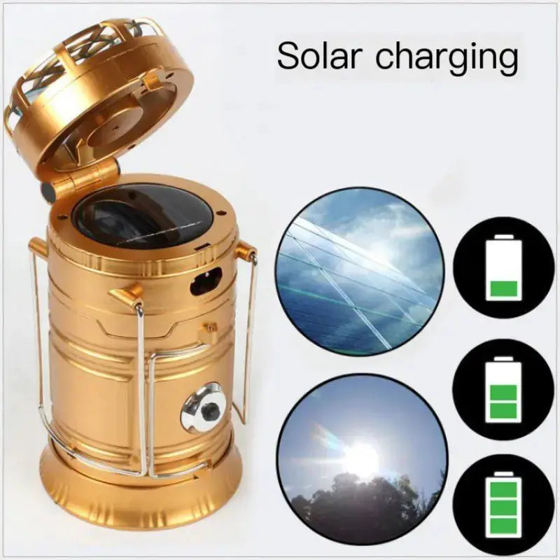 Solar Camping Lantern Fan - 2-in-1 Rechargeable LED Light with Cooling Fan by Mead's Supply & Equipment Outfitters limited