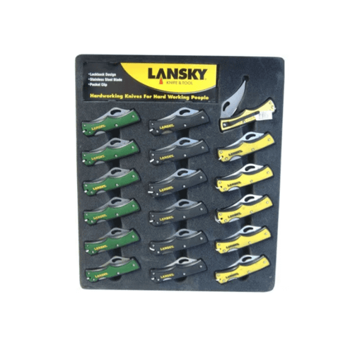 Lansky Stainless Blade Lansky Pocket Knives Stainless Blade Lockback 18-pce Display