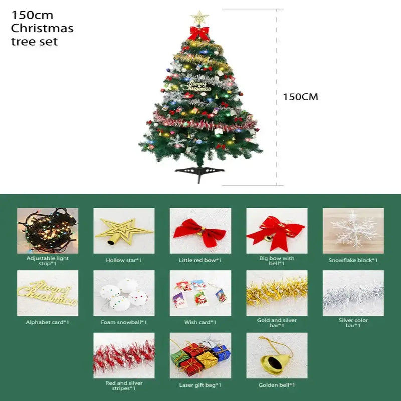 Large Christmas Tree (1.5/1.8/2.1M) with 4M 30-LED Colourful Lights by Habicare