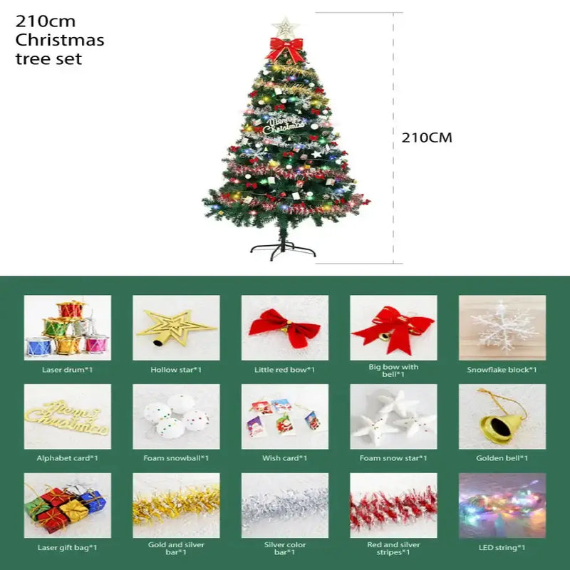 Large Christmas Tree (1.5/1.8/2.1M) with 4M 30-LED Colourful Lights by Habicare