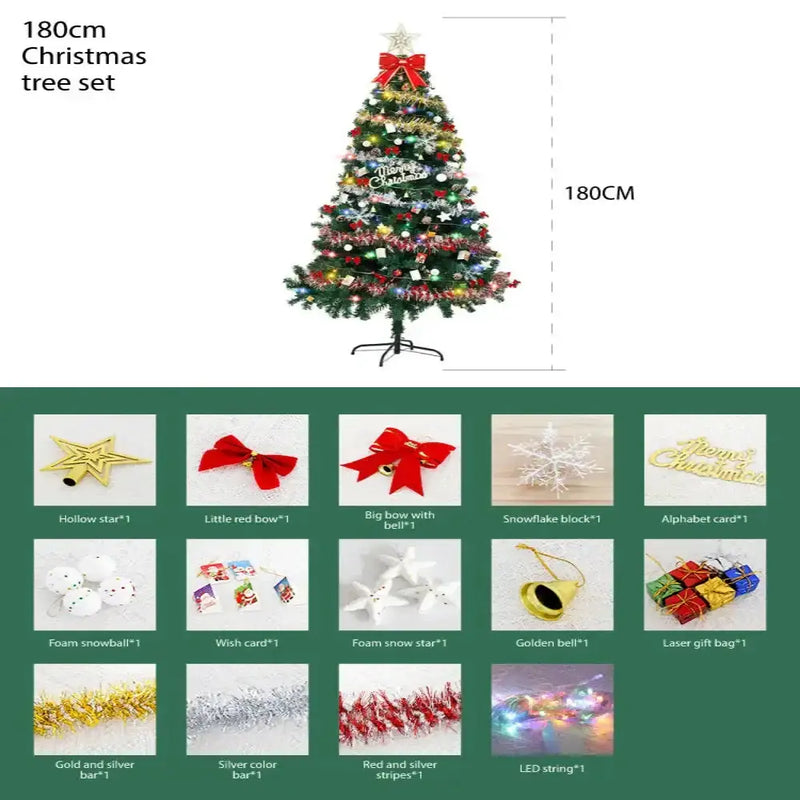 Large Christmas Tree (1.5/1.8/2.1M) with 4M 30-LED Colourful Lights by Habicare