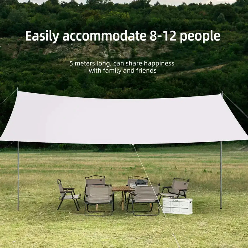 Large Portable Sunshade Tarp with Poles (2 sizes available) by Habicare