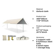 Large Portable Sunshade Tarp with Poles (2 sizes available) by Habicare
