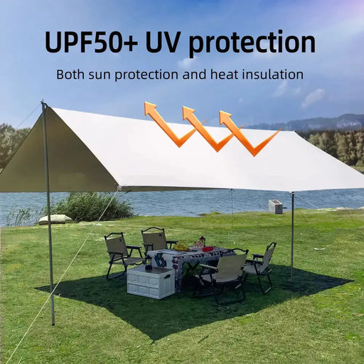 Large Portable Sunshade Tarp with Poles (2 sizes available) by Habicare