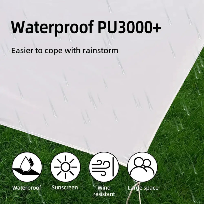 Large Portable Sunshade Tarp with Poles (2 sizes available) by Habicare