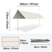 Large Portable Sunshade Tarp with Poles (2 sizes available) by Habicare