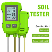 LCD 3/5-in-1 Handheld Soil Tester for pH, Moisture & Light (different colours & sets available) by Habicare