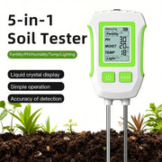 LCD 3/5-in-1 Handheld Soil Tester for pH, Moisture & Light (different colours & sets available) by Habicare