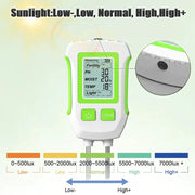 LCD 3/5-in-1 Handheld Soil Tester for pH, Moisture & Light (different colours & sets available) by Habicare