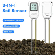 LCD 3/5-in-1 Handheld Soil Tester for pH, Moisture & Light (different colours & sets available) by Habicare