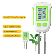 LCD 3/5-in-1 Handheld Soil Tester for pH, Moisture & Light (different colours & sets available) by Habicare