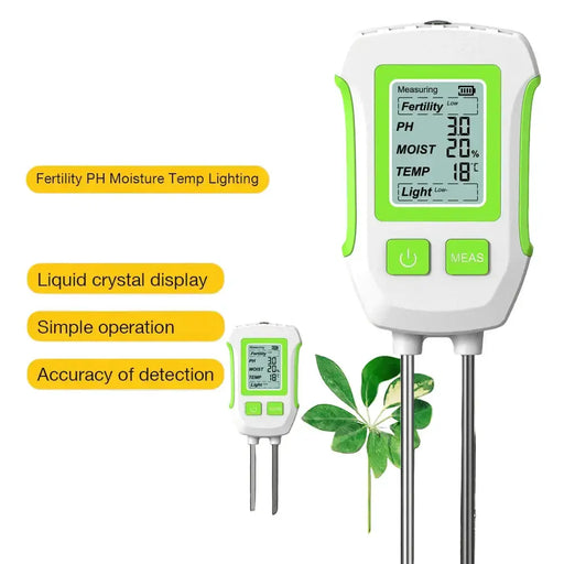 LCD 3/5-in-1 Handheld Soil Tester for pH, Moisture & Light (different colours & sets available) by Habicare
