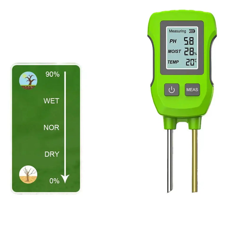 LCD 3/5-in-1 Handheld Soil Tester for pH, Moisture & Light (different colours & sets available) by Habicare