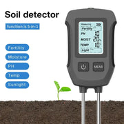 LCD 3/5-in-1 Handheld Soil Tester for pH, Moisture & Light (different colours & sets available) by Habicare