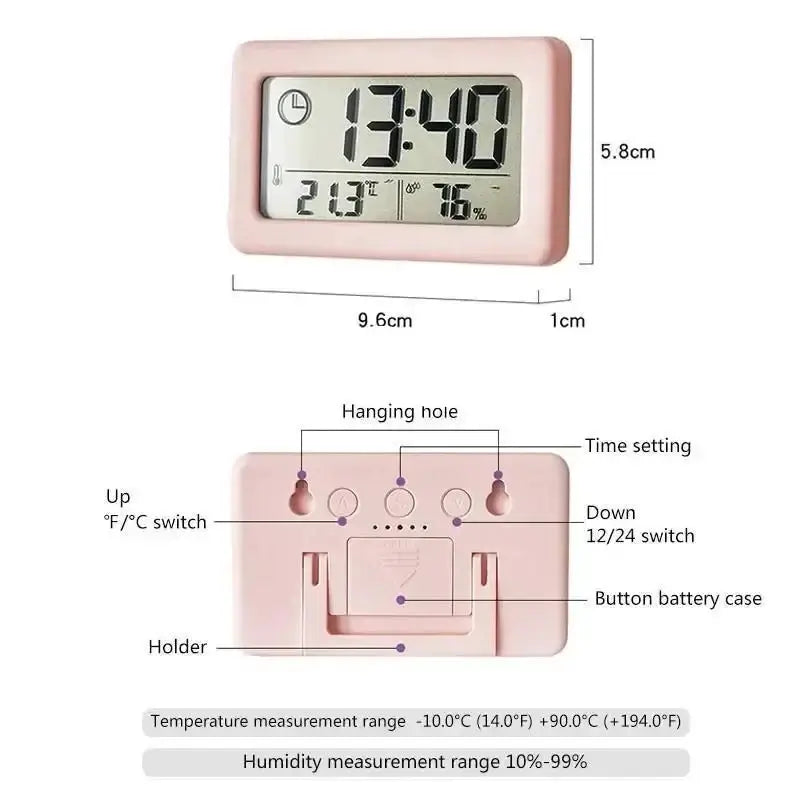 LCD Electronic Clock with Thermometer (5 colours available) by Habicare