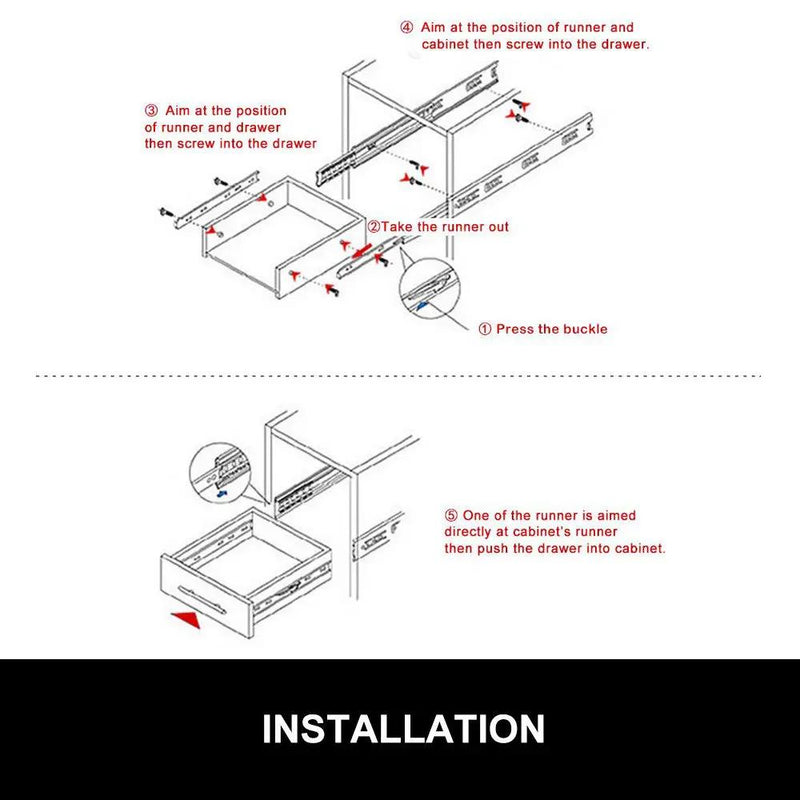 50kg Locking Drawer Slides / Runners 1000mm 4wd Trailer Fridge Draw by salelink.co.nz