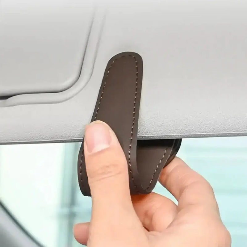 Leather Car Sunglasses & Card Holder Clip by Habicare
