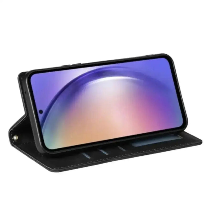 Leather Wallet Flip Case for Samsung Note & S Series (Black) by Habicare