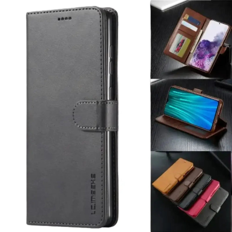 Leather Wallet Flip Case for Samsung Galaxy Series (Black) by Habicare