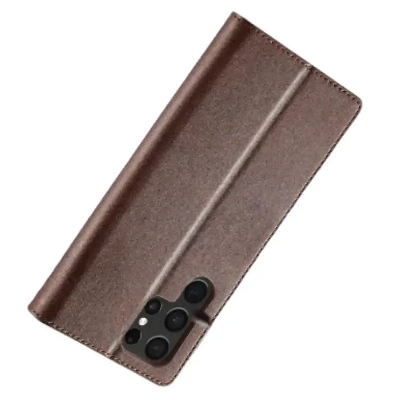 Leather Wallet Flip Case for Samsung Galaxy Series (Brown) by Habicare