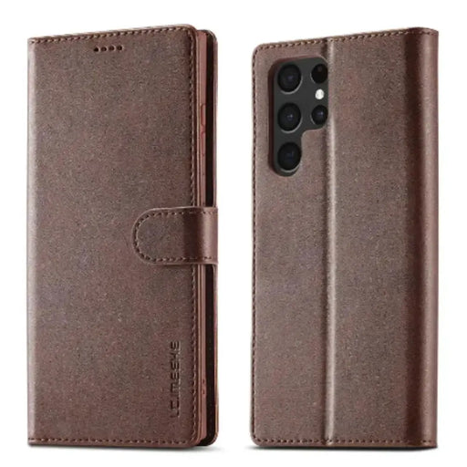 Leather Wallet Flip Case for Samsung Galaxy Series (Brown) by Habicare