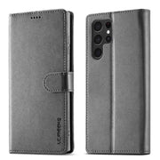 Leather Wallet Flip Case for Samsung Galaxy Series (Gray) by Habicare