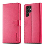 Leather Wallet Flip Case for Samsung Galaxy Series (Rose Red) by Habicare