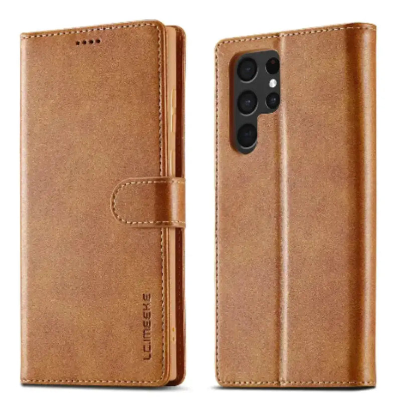 Leather Wallet Flip Case for Samsung Galaxy Series (Yellow) by Habicare