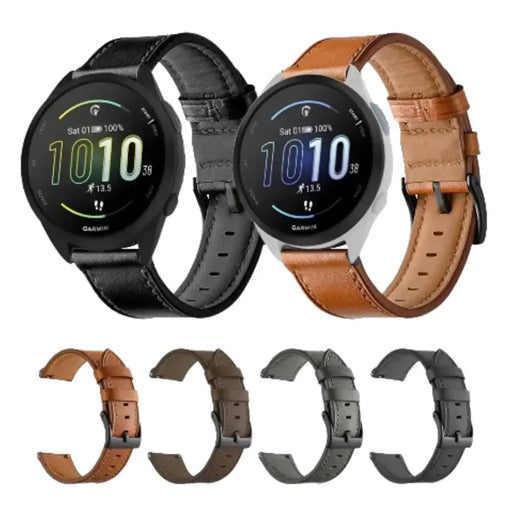 Leather Watch Strap for the Garmin Forerunner 245 (available in 12 colours) by Habicare