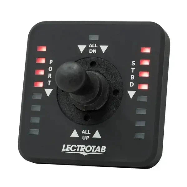 Joystick Led Trim Tab Control with LED indicators and joystick handle for boat trim adjustment.