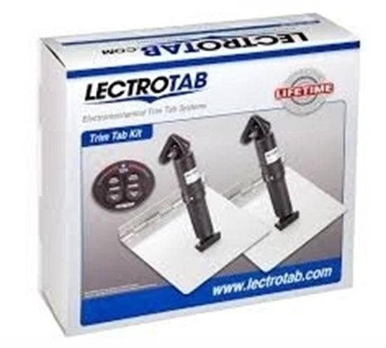 Lectrotab 9x12 Trim Tab Kit with LED Switch packaging featuring 2 actuators and oval LED controller.