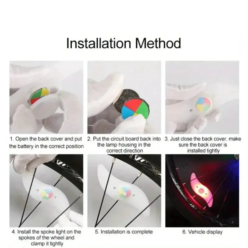 Colorful Waterproof LED Bicycle Spoke Lights by Habicare
