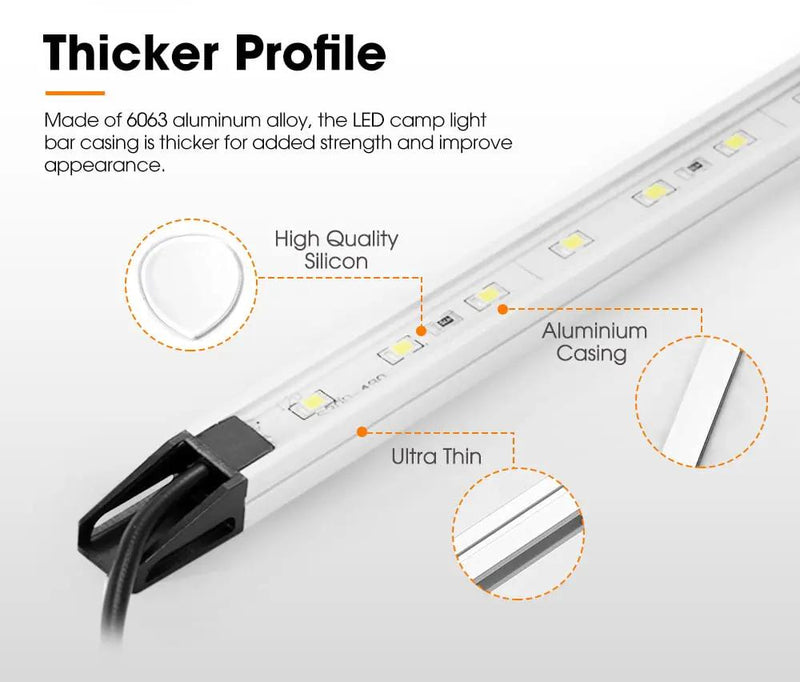 LIGHTFOX LED Camping Strip Light Bars by Kiwi Offroad