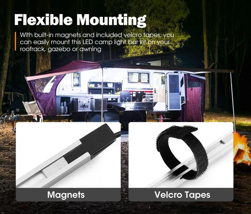 LIGHTFOX LED Camping Strip Light Bars by Kiwi Offroad