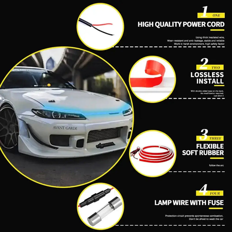 LED Car Hood Light Strip (different colours & sizes available) by Habicare