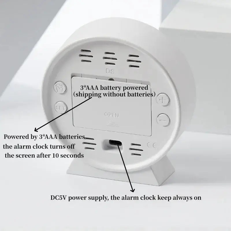 LED Digital Alarm Clock – Adjustable Brightness, Dual Alarms, Date & Temperature Display by Habicare