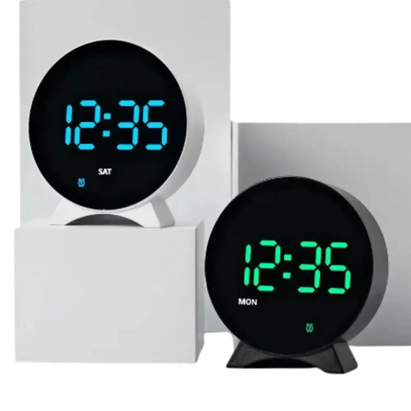 LED Digital Alarm Clock – Adjustable Brightness, Dual Alarms, Date & Temperature Display by Habicare