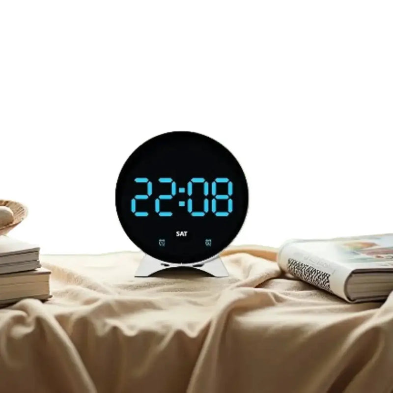 LED Digital Alarm Clock – Adjustable Brightness, Dual Alarms, Date & Temperature Display by Habicare