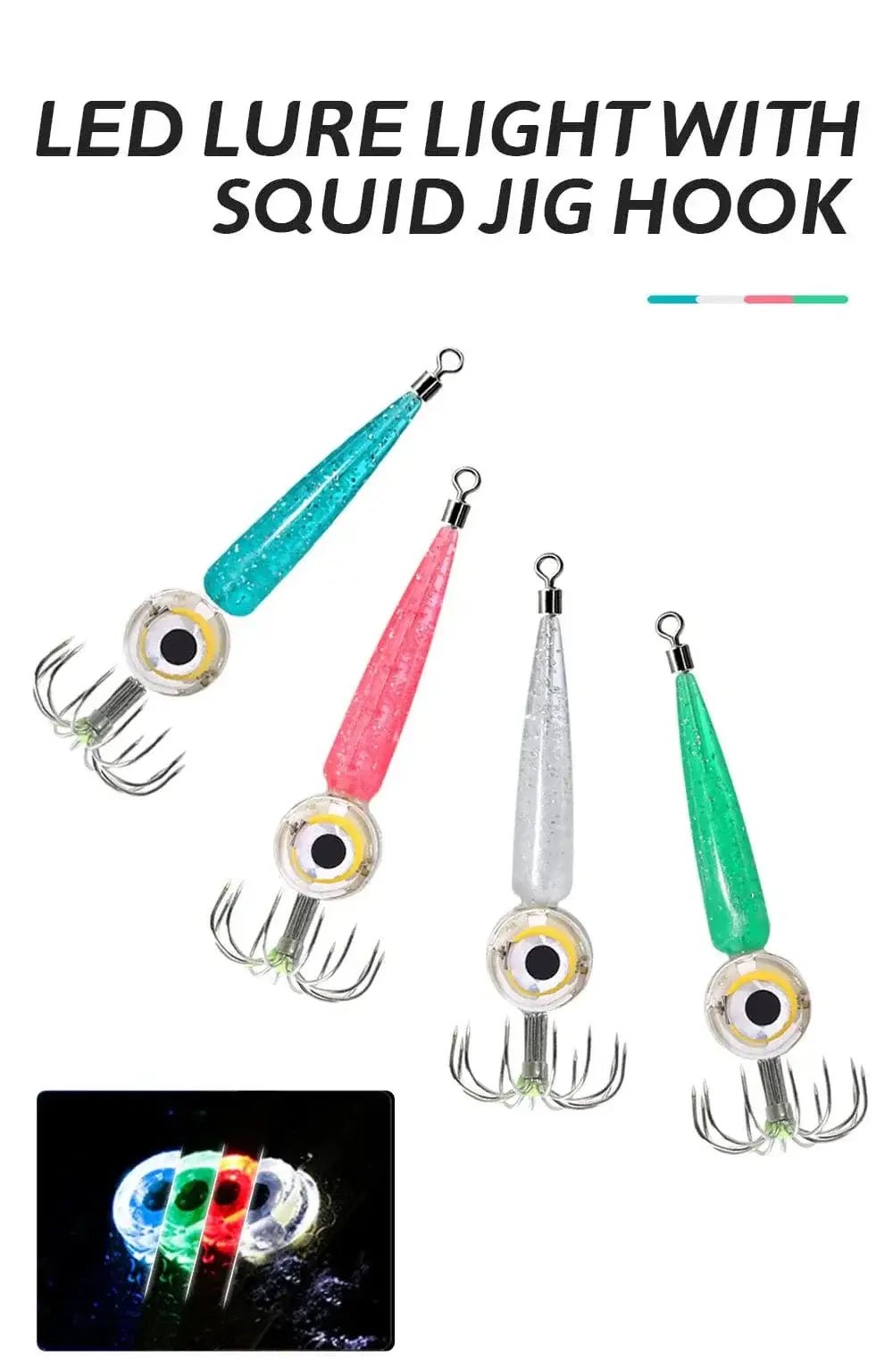 China China Fishing Lures 5g Squid Hook with LED Light Squid Jig Lure Luminous Webfoot Octopus Egi Artificial Bait Cuttlefish Sea Tackle