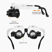 LED Magnifying Glasses – 8X/15X/23X Telescopic Watch & Jewlery Repair Loupe by Habicare
