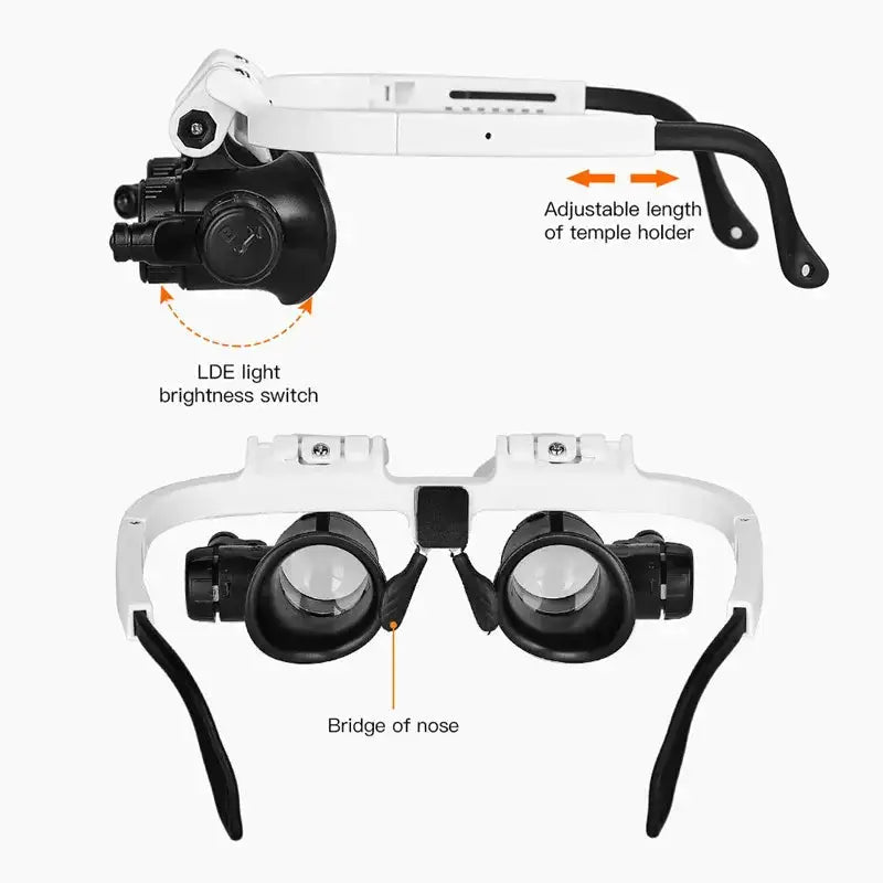 LED Magnifying Glasses – 8X/15X/23X Telescopic Watch & Jewlery Repair Loupe by Habicare