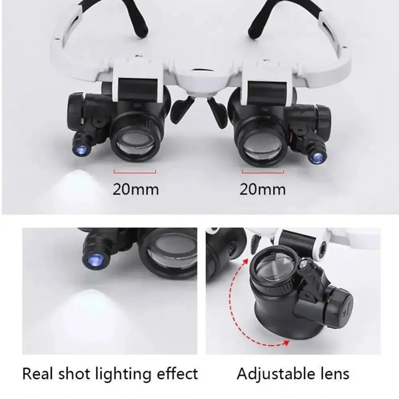 LED Magnifying Glasses – 8X/15X/23X Telescopic Watch & Jewlery Repair Loupe by Habicare
