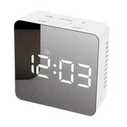 LED Mirror Alarm Clock with Temperature & Smart Night Light (available in 2 shapes) by Habicare