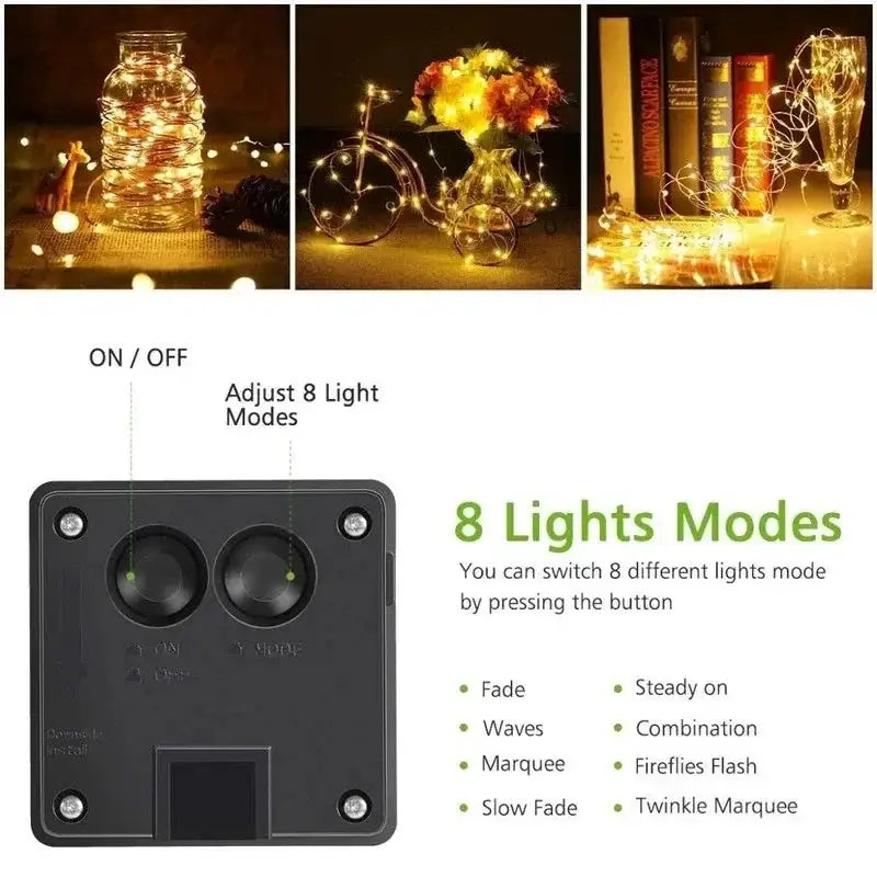 LED Solar Fairy String Lights (7m/12m/22m/32m) by Habicare